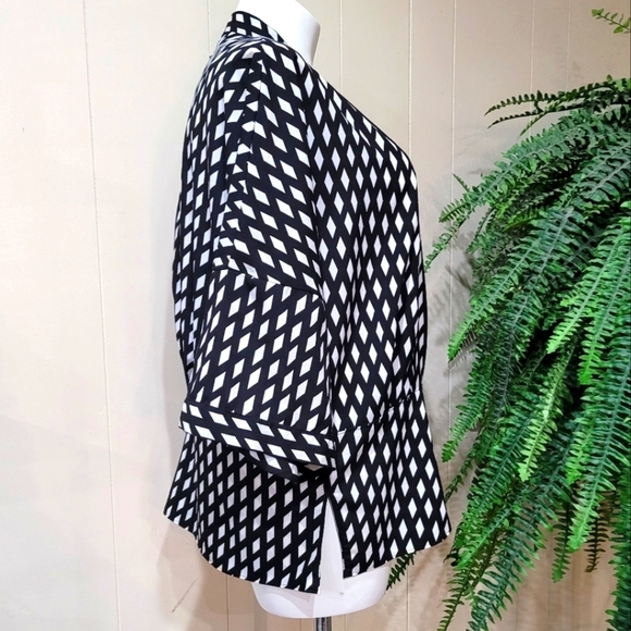 Banana Republic Moroccan Plus Size Cardigan B&W Print Women’s Sz L Kimono - Picture 4 of 11